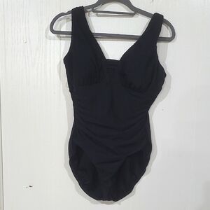 Lands' End Womens Black Slender Suit Size 14